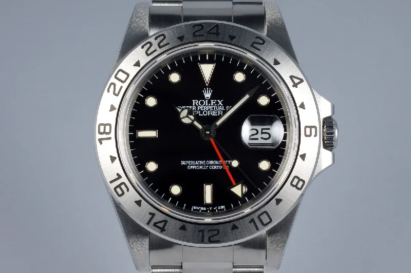 Best men’s watches with dual-purpose designs for both formal and casual wear-1994 Rolex Explorer II 16570 Black Dial