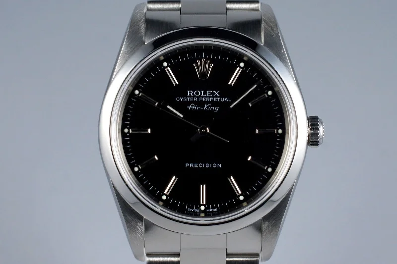 Luxury men’s watches with diamond accents for an elegant and sophisticated touch-2006 Rolex Air-King 14000M Black Dial