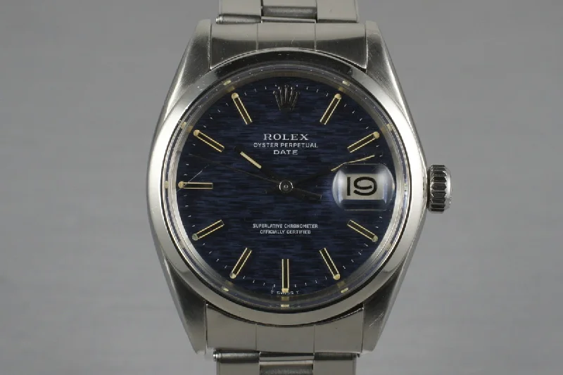 Men’s watches with integrated fitness tracking features for health-conscious individuals-1970 Rolex Date 1500 with Blue Dial