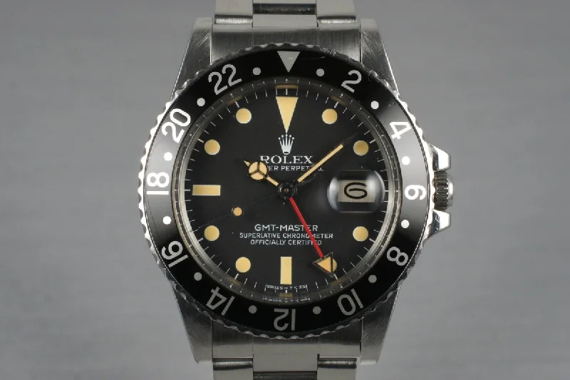 Best men’s watches for professional settings with sleek stainless steel cases and classic designs-1981 Rolex GMT 16750 with Box