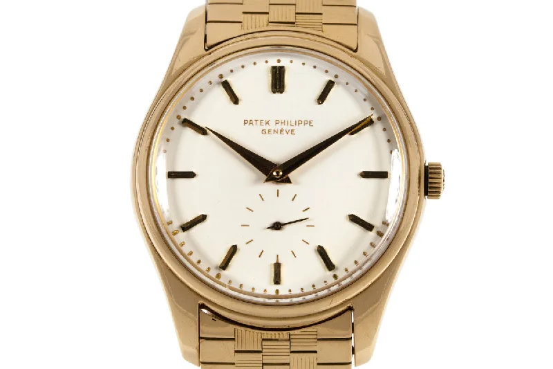 Best men’s watches for active lifestyles with waterproof and shock-resistant features-1955 YG Patek Philippe Calatrava 2526 Automatic with White Enamel Dial with Archive Papers