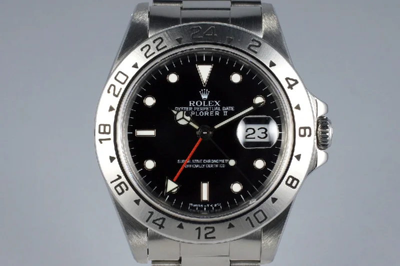 Stylish men’s watches with minimalist designs for a modern and clean look-1991 Rolex Explorer II 16570 Black Dial