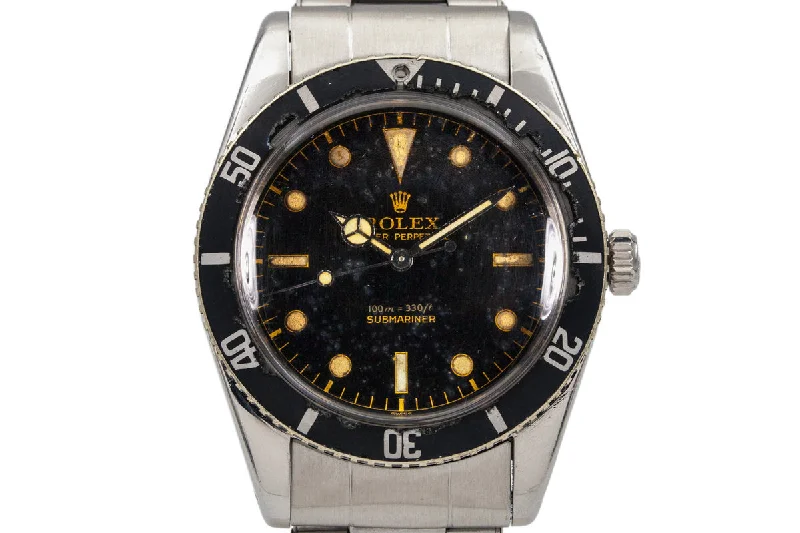 Best men’s watches with sapphire crystal for scratch resistance and clear visibility-1959 Rolex Submariner 6536-1 Glossy Gilt Chapter Ring Dial with Papers