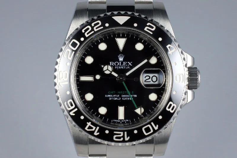 Men’s watches with stylish mesh bands for an elegant yet modern accessory-2009 Rolex GMT II 116710LN with Box and Papers