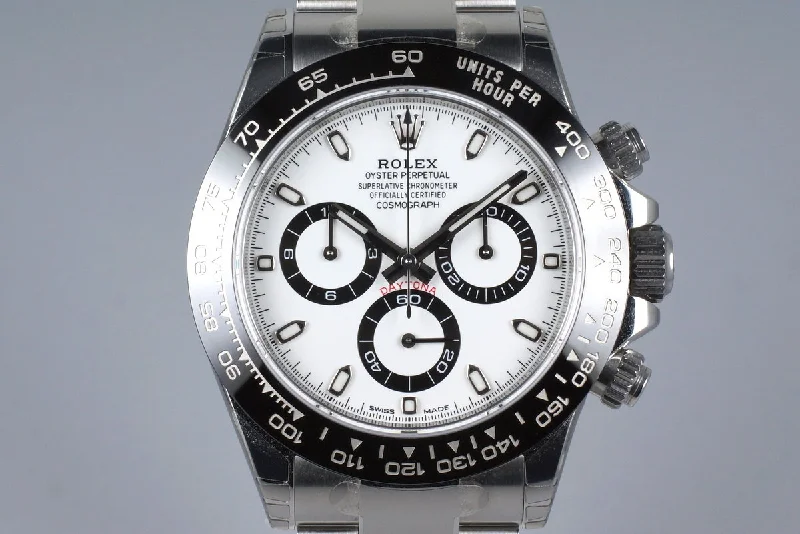 Best men’s watches with high-tech features like GPS and heart rate monitors for athletes-2016 Rolex Ceramic Daytona 116500LN White Dial with Box and Papers MINT