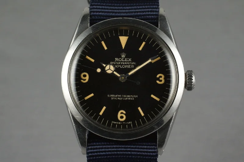 Men’s watches with rubber straps for comfort and durability during workouts and sports-1965 Rolex Explorer 1 1016 with Glossy Gilt Dial