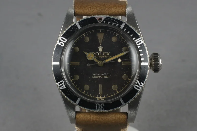 Men’s watches with clean, minimalist dials for a refined and stylish accessory-1956 Rolex Submariner Big Crown 6538