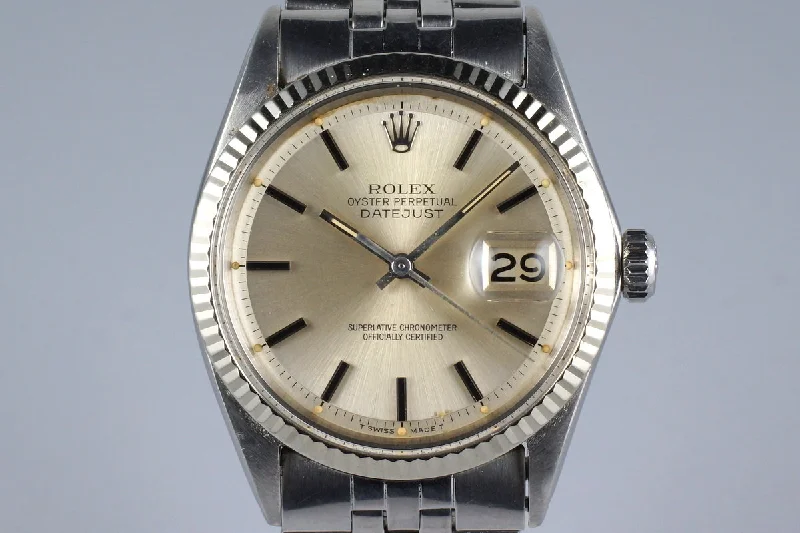 Best men’s watches with fine leather straps for luxury style and sophisticated appeal-1971 Rolex DateJust 1601 Silver Dial