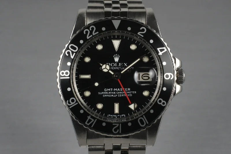 Vintage-inspired men’s watches with retro designs for a classic, timeless style-1979 Rolex GMT 16750 with Box and RSC Papers