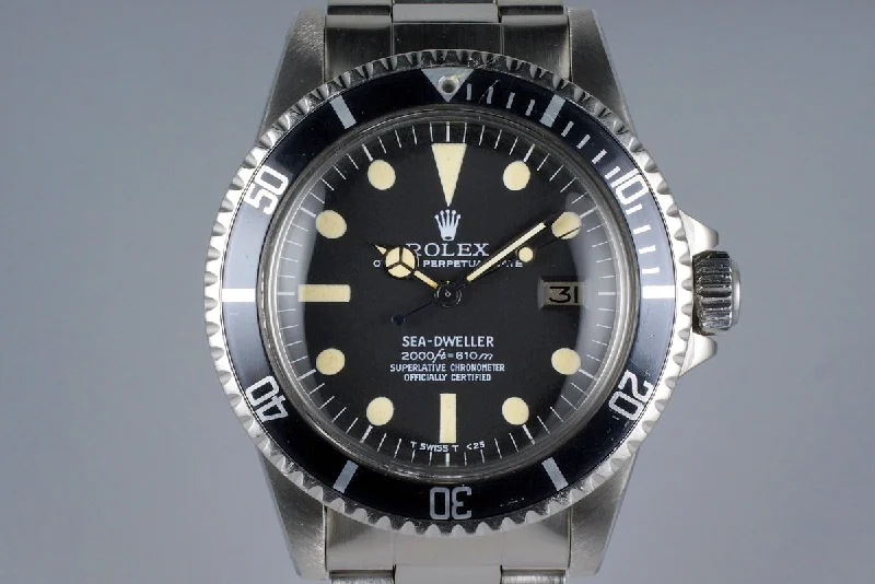 Best men’s watches with oversized dials for a statement piece that stands out-1978 Rolex Sea Dweller 1665 Rail Dial