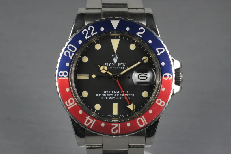 Men’s watches with eco-conscious designs using recycled materials for sustainability-1982 Rolex GMT 16750