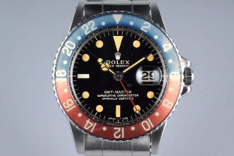 Men’s watches with clean, minimalist dials for a refined and stylish accessory-1966 Rolex GMT 1675 Glossy Gilt Dial