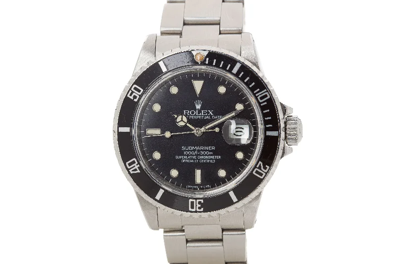 Best men’s watches for professional settings with sleek stainless steel cases and classic designs-1985 Rolex Submariner 16800 with Creamy Lume