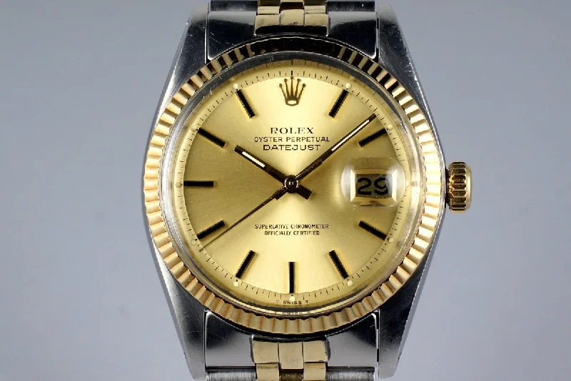 Best men’s watches for sports enthusiasts with GPS and fitness tracking features-1978 Rolex Two Tone DateJust 1601 Champagne Dial with Box and Papers