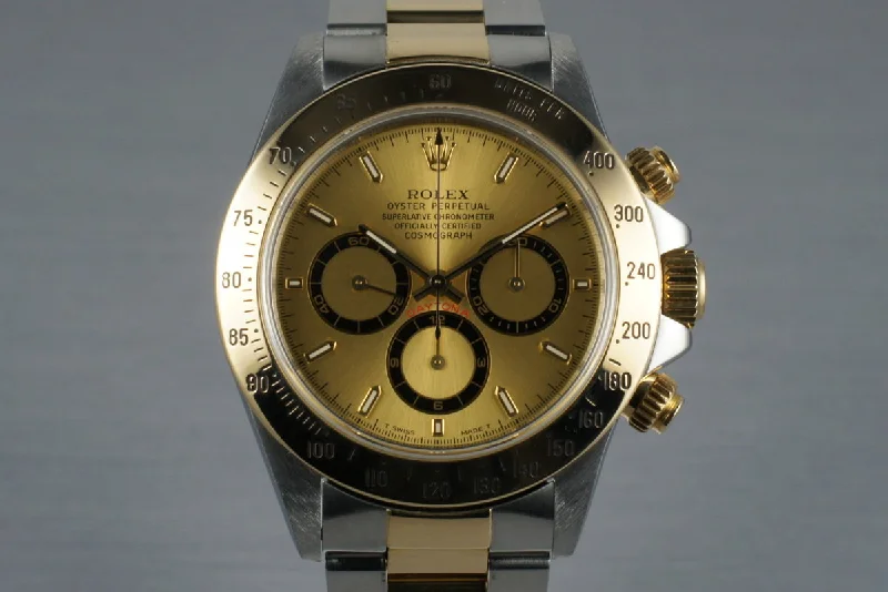 Men’s watches with moonphase complications for horology enthusiasts and collectors-1997 Rolex 18K Zenith Daytona 16523 with Box and Papers