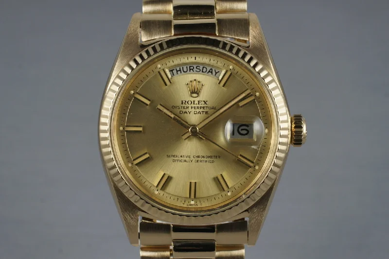 Best men’s watches with large dials for easy readability and a bold look-1964 Rolex YG Day-Date 1803 ‘Wide Boy’ Dial