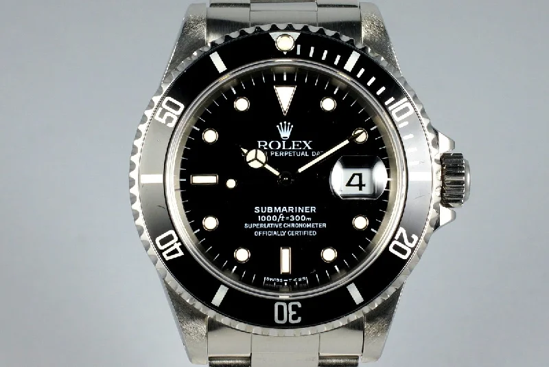 Men’s watches with classic Roman numerals for a vintage and elegant vibe-1995 Rolex Submariner 16610