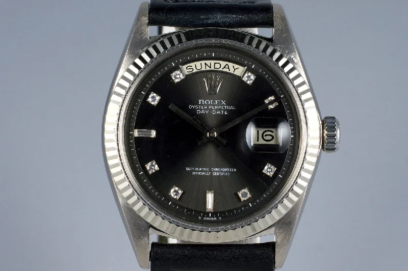 Men’s watches with rubber straps for comfort and durability during workouts and sports-1964 Rolex WG Day-Date 1803 Factory Gray Diamond Dial