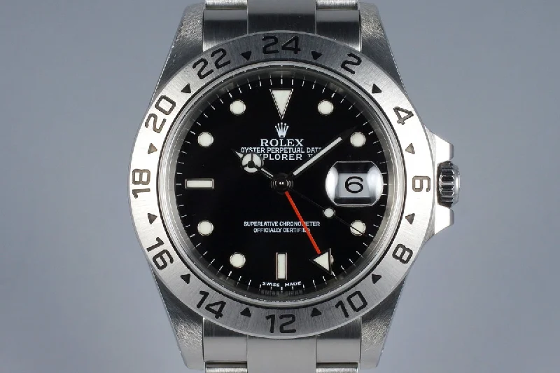 Best men’s watches with a minimalist design that pairs well with both casual and formal attire-2002 Rolex Explorer II 16570 Black Dial