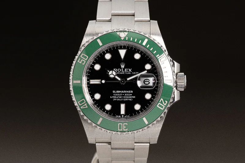 Best men’s watches with eco-friendly materials like recycled steel and sustainable leather-2021 Rolex 126610LV "Starbucks"  ST/ST Green Ceramic Bezel, Box, Card, Booklets & Hangtags