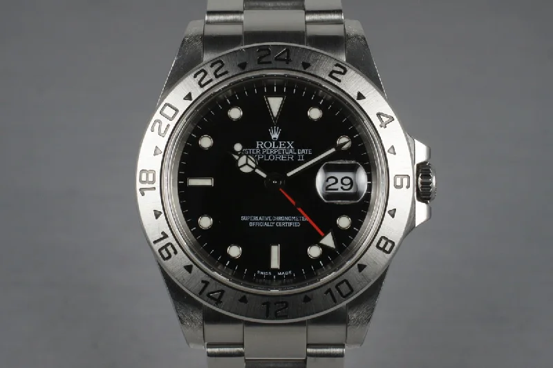 Men’s watches with retro digital displays for a nostalgic and functional look-1999 Rolex Explorer II 16570 with Black Dial