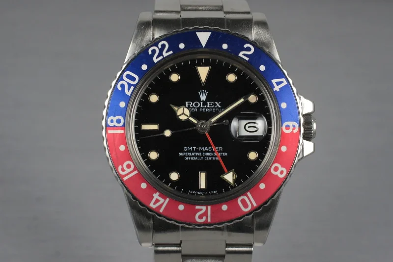 Men’s watches with diamond accents for a luxury touch and elegant statement-1983 Rolex GMT 16750