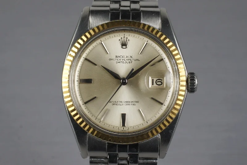 Elegant men’s watches with rose gold finishes for a luxury, on-trend appearance-1964 Rolex Two Tone DateJust 1601 Silver Dial