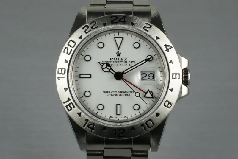 Best men’s watches for professional settings with sleek stainless steel cases and classic designs-1985 Rolex Explorer II 16550