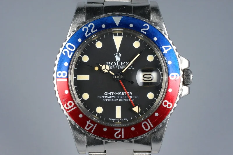 Best men’s watches with engraved details for personalized and custom designs-1979 Rolex GMT 16750 Matte Dial