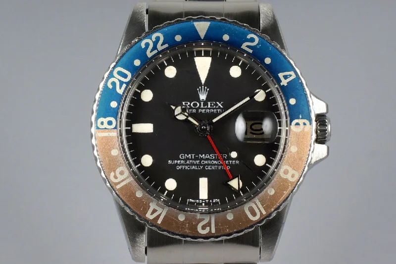 Men’s watches with rotating bezels for timing and dive-related activities-1967 Rolex GMT 1675 Matte Dial