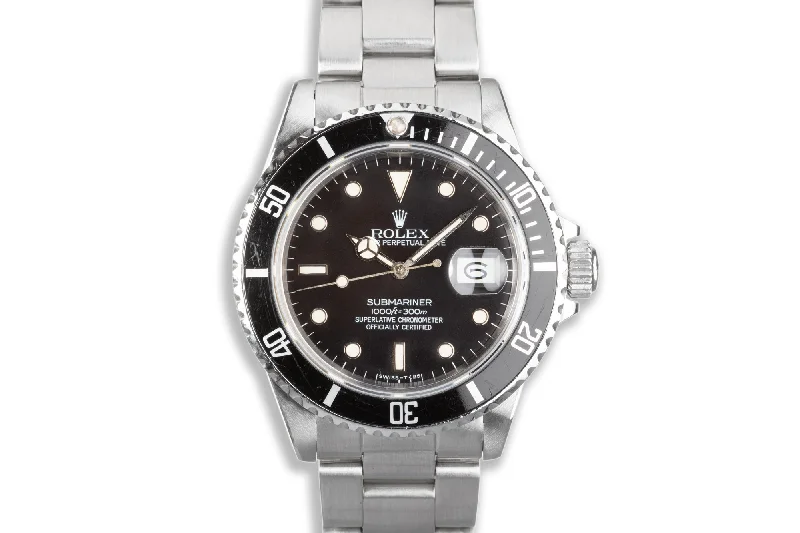 Men’s watches with diamond accents for a luxury touch and elegant statement-1991 Rolex Submariner 16610 Tritium Lume