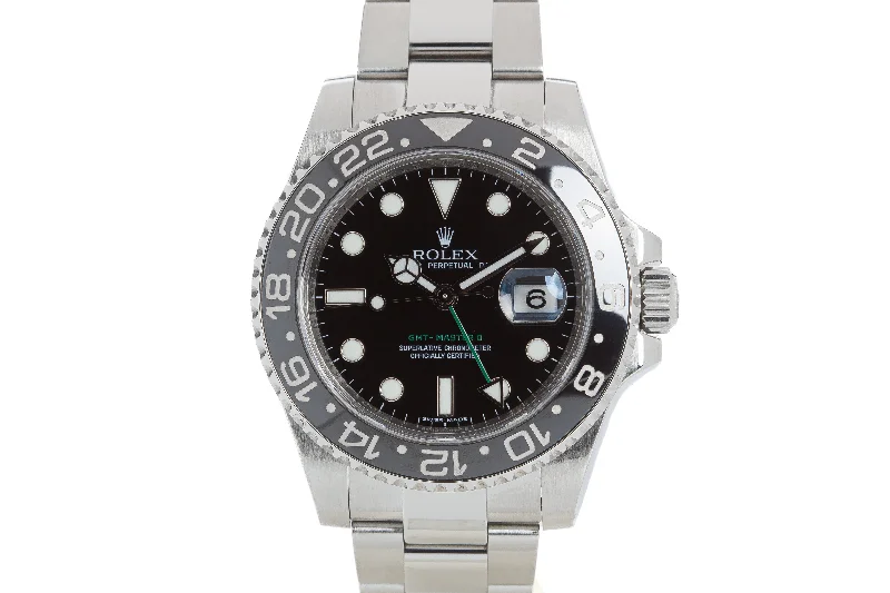 Best men’s watches with dual-purpose designs for both formal and casual wear-2009 Rolex GMT Master II 116710LN Box, Hangtag, Card & Service Card