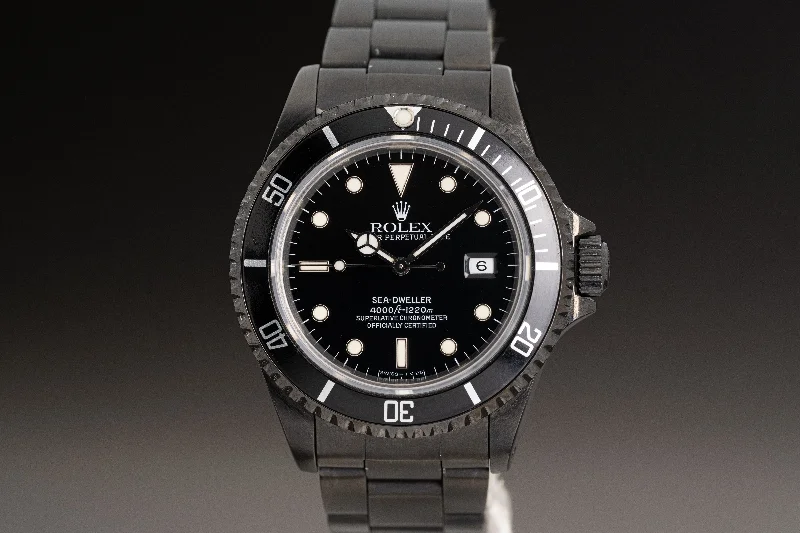 Stylish men’s watches with minimalist designs for a modern and clean look-1991 Rolex Sea-Dweller 16600 Black PVD Case & Bracelet