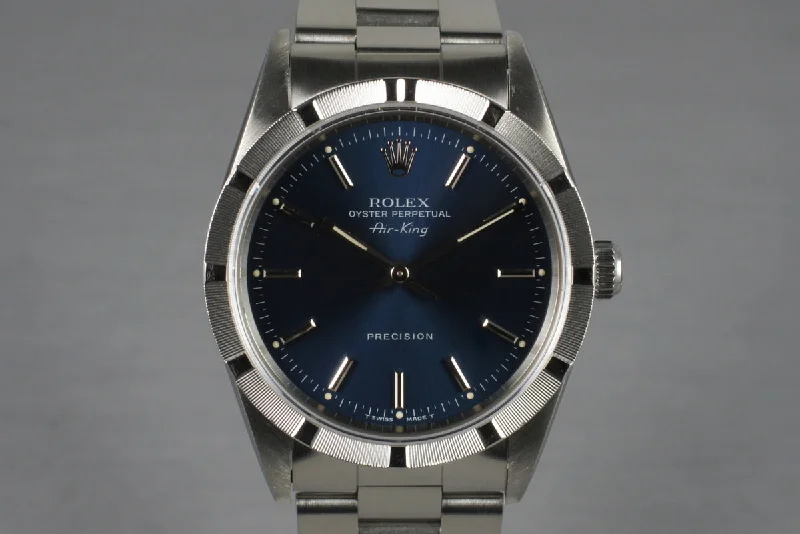 Men’s watches with chronograph features for precision timing during professional and sports activities-1991 Rolex Air-King 14010 with Box and Papers