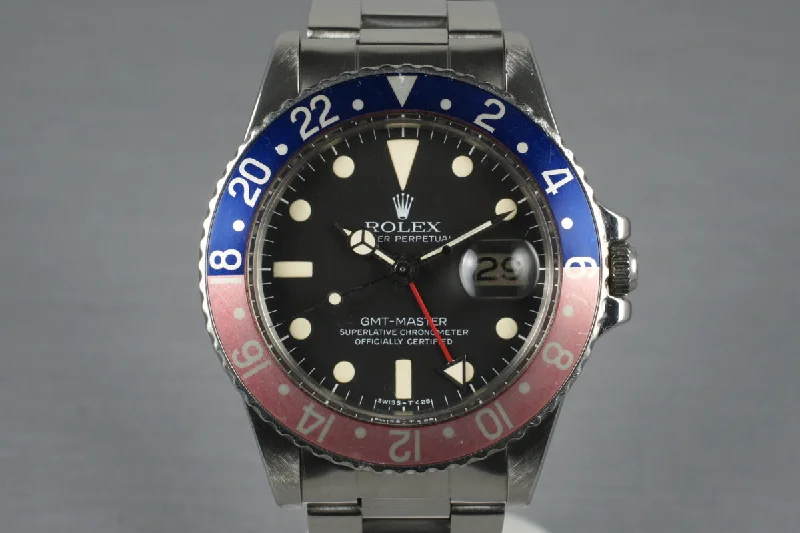 Best men’s watches with stainless steel bands for a sleek and durable look-1979 Rolex GMT 1675