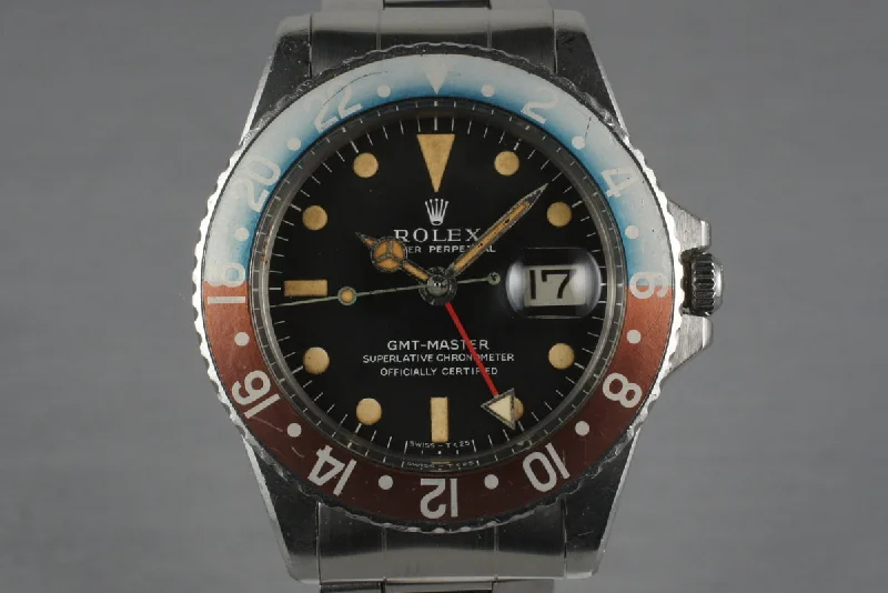 Men’s watches with rubber straps for comfort and durability during workouts and sports-1968 Rolex GMT 1675