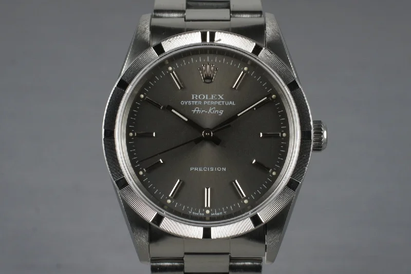 Best men’s watches with automatic winding systems for hassle-free operation and precision-1995 Rolex Air-King 14010 Gray Dial