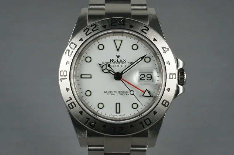 Men’s watches with automatic movements for self-winding and reliable timekeeping-2006 Rolex Explorer II 16570T with White Dial