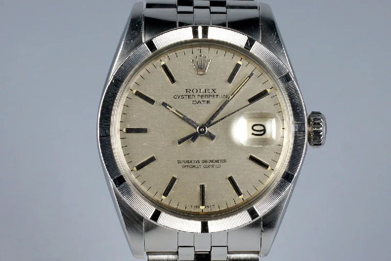 Best men’s watches with eco-friendly materials like recycled steel and sustainable leather-1968 Rolex Date 1501 Silver Dial