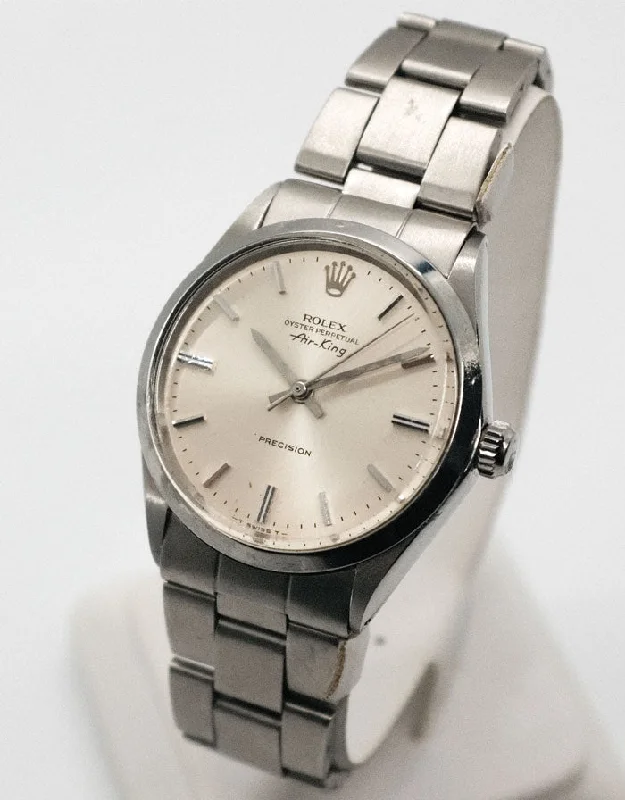 Men’s watches with leather straps and minimalist faces for a refined, modern appearance-1970 Rolex Stainless Steel "Air King"