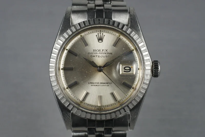 Men’s watches with sapphire glass for scratch resistance and clear visibility in all conditions-1965 Rolex DateJust 1603 with Silver Dial