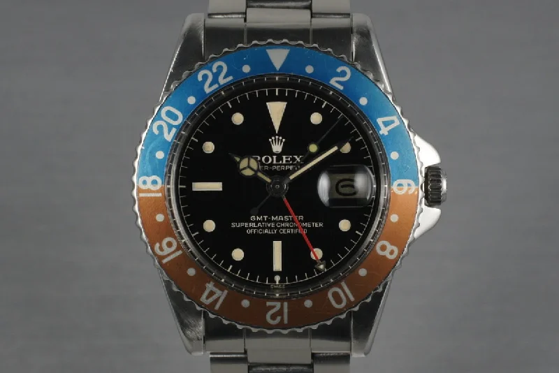 Men’s watches with eco-conscious designs using recycled materials for sustainability-1961 Rolex GMT 1675 PCG with Gilt Chapter Exclamation Dial