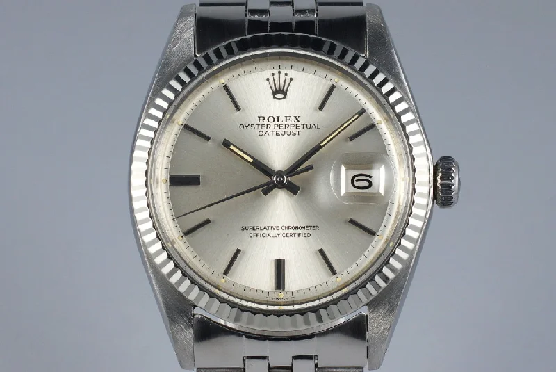 Men’s watches with rubber straps for comfort and durability during workouts and sports-1971 Rolex Datejust 1601 Silver Dial