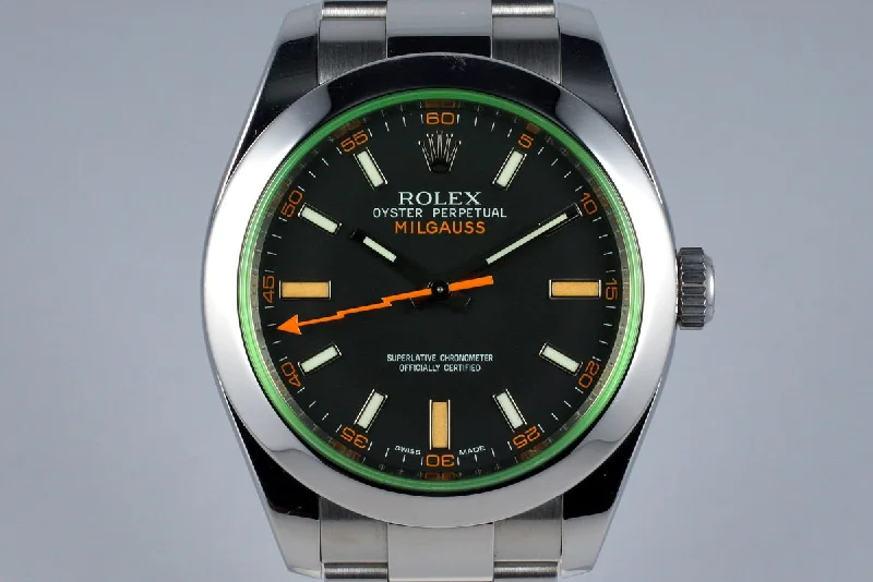 Best men’s watches with diver-inspired designs for water sports and outdoor adventures-2009 Rolex Milgauss Green 116400V