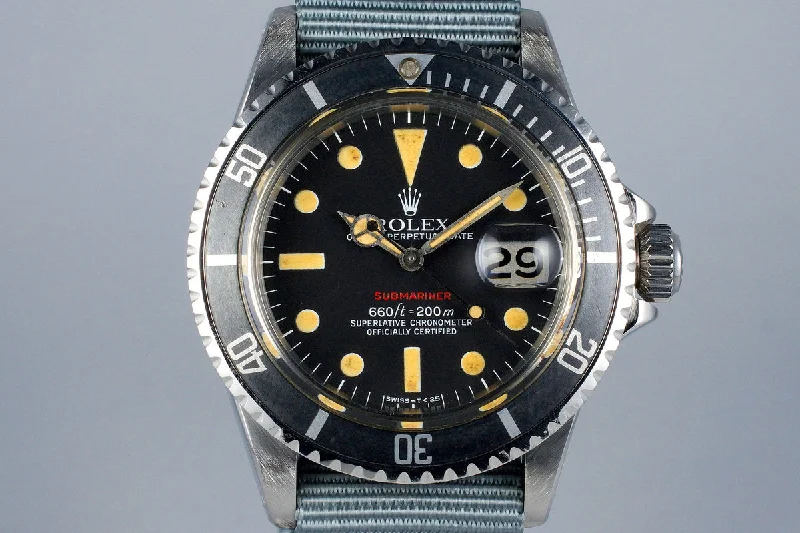 Men’s watches with world time functionality for global travelers and jet-setters-1972 Rolex Red Submariner 1680 Mark VI Dial