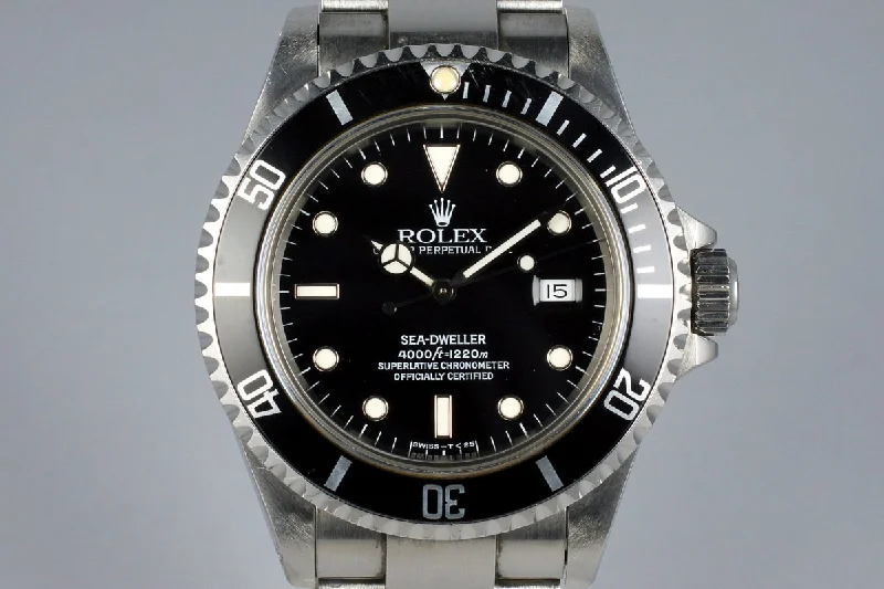 Men’s watches with leather straps and buckle closures for classic and timeless style-1990 Rolex Sea Dweller 16600