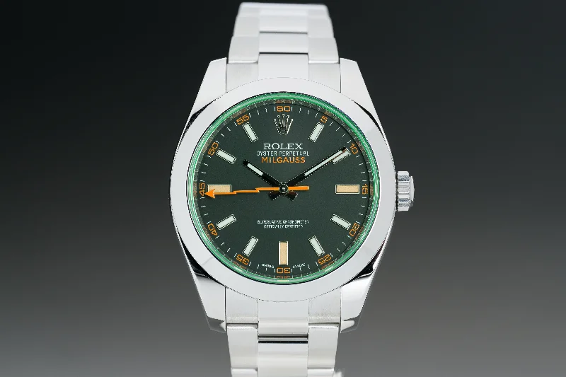 Best men’s watches with high-tech features like GPS and heart rate monitors for athletes-2015 Rolex 116400GV Milgauss Box, Card, Booklets & Tags