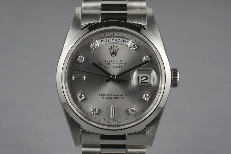 Best men’s watches with high-tech features like GPS and heart rate monitors for athletes-1995 Rolex Platinum Day-Date 18206 Diamond Dial with Box and Papers