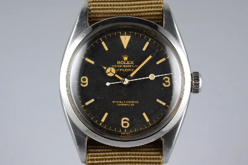 Men’s watches with bold designs and bright colors for a fun and unique style-1956 Rolex Explorer 1 6610 Gilt Chapter Ring Dial