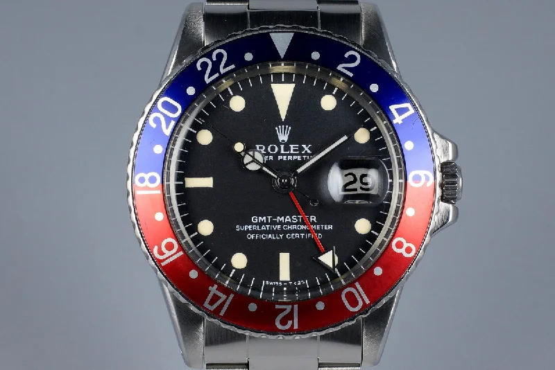 Stylish men’s watches with minimalist designs for a modern and clean look-1972 Rolex GMT 1675 Mark I Dial